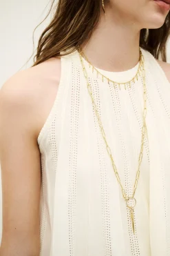 Ba&Sh SERRES openwork knit tank top ECRU