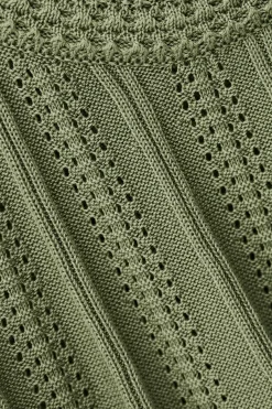 Ba&Sh SERRES top sin mangas punto calado VERDE New