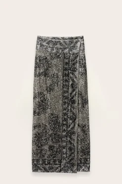 Ba&Sh SILVIA falda larga estampada NEGRO New