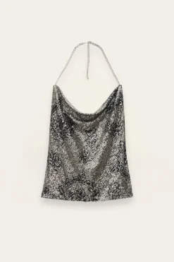 Ba&Sh SIMONA top bénitier con lentejuelas NEGRO Hot