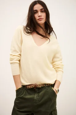Ba&Sh SOLLENE suéter de lana atemporal AMARILLO New