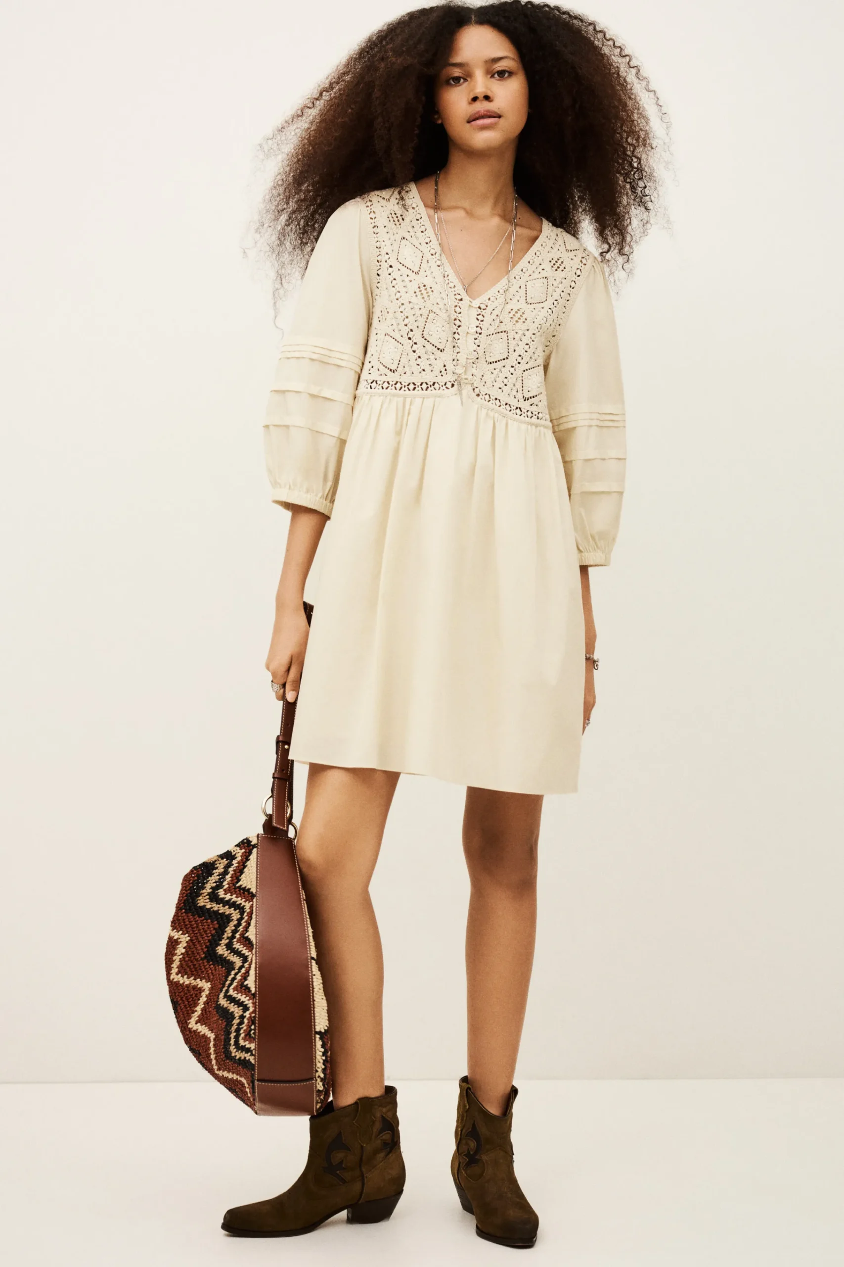 Ba&Sh SONIA vestido corto ECRU Outlet