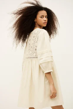 Ba&Sh SONIA vestido corto ECRU Outlet