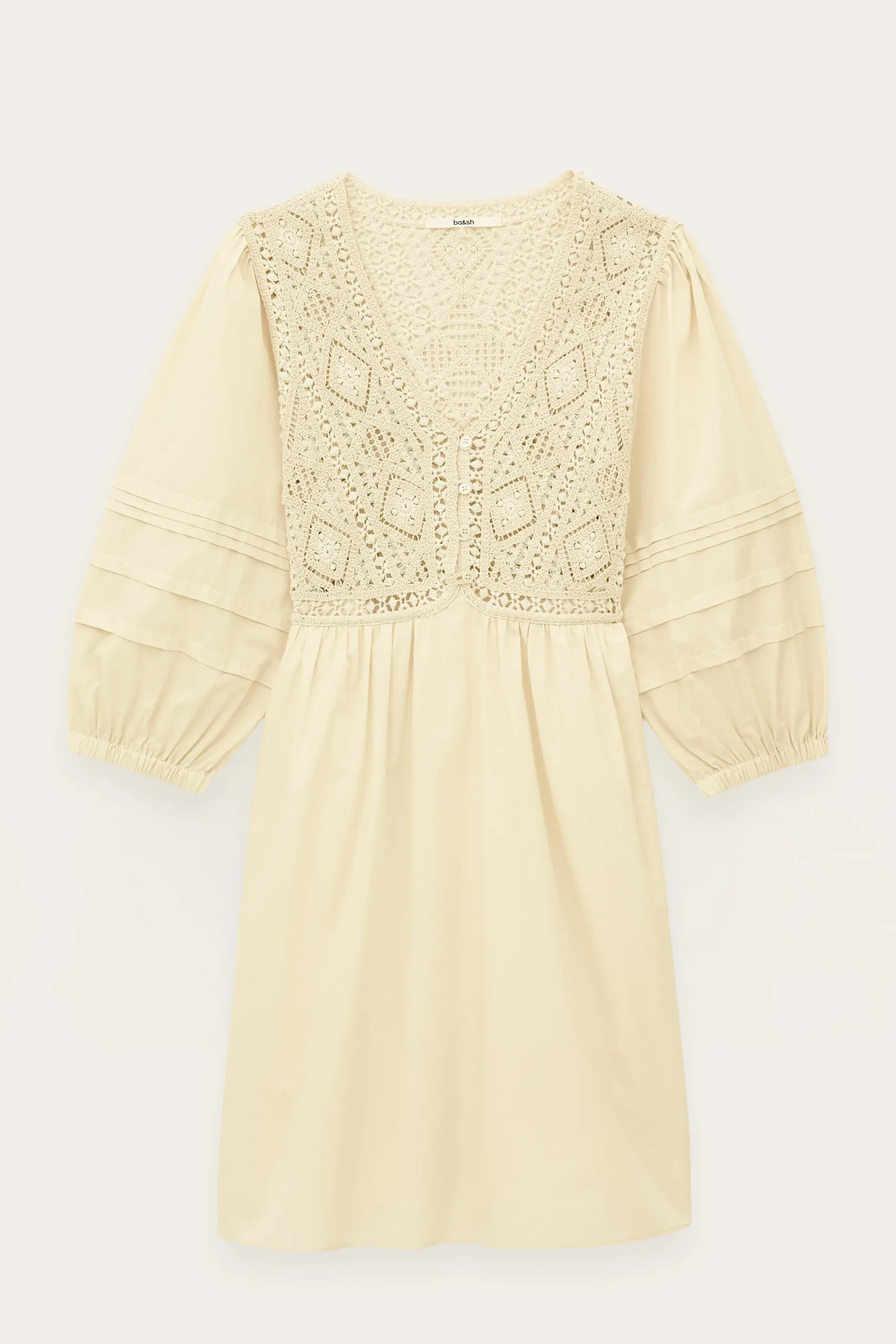Ba&Sh SONIA vestido corto ECRU Outlet