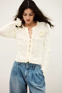 Ba&Sh SORIA cárdigan de punto € 95 ECRU Clearance