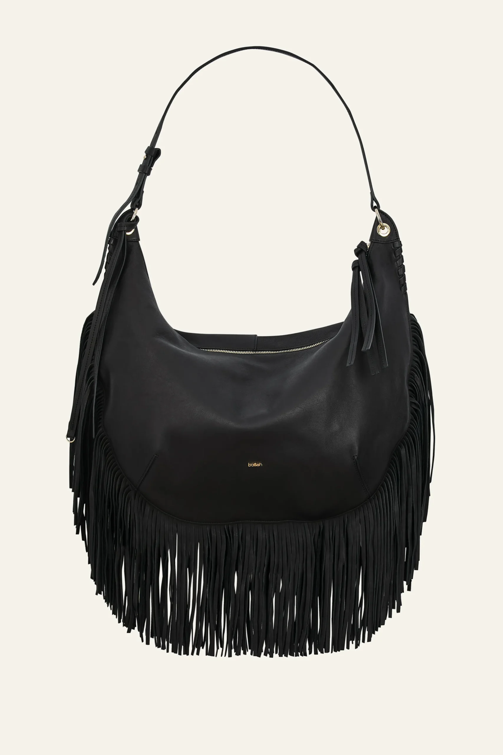 Ba&Sh SWING bolso con flecos NEGRO Clearance