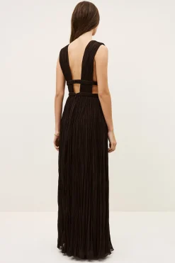 Ba&Sh TANIA vestido largo MARRON New