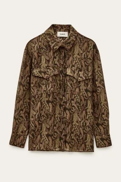 Ba&Sh TAO camisa oversize bohemia VERDE Best