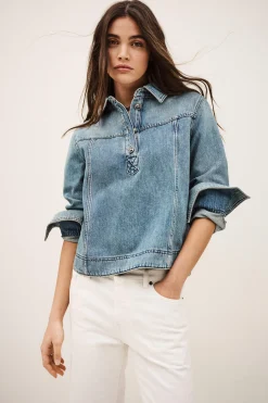 Ba&Sh TAVY TOP AZUL Outlet