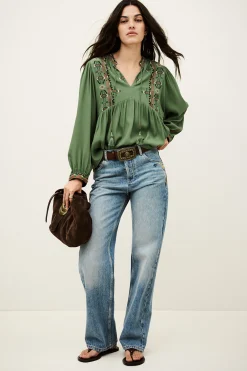 Ba&Sh TILT BLOUSE VERDE Clearance