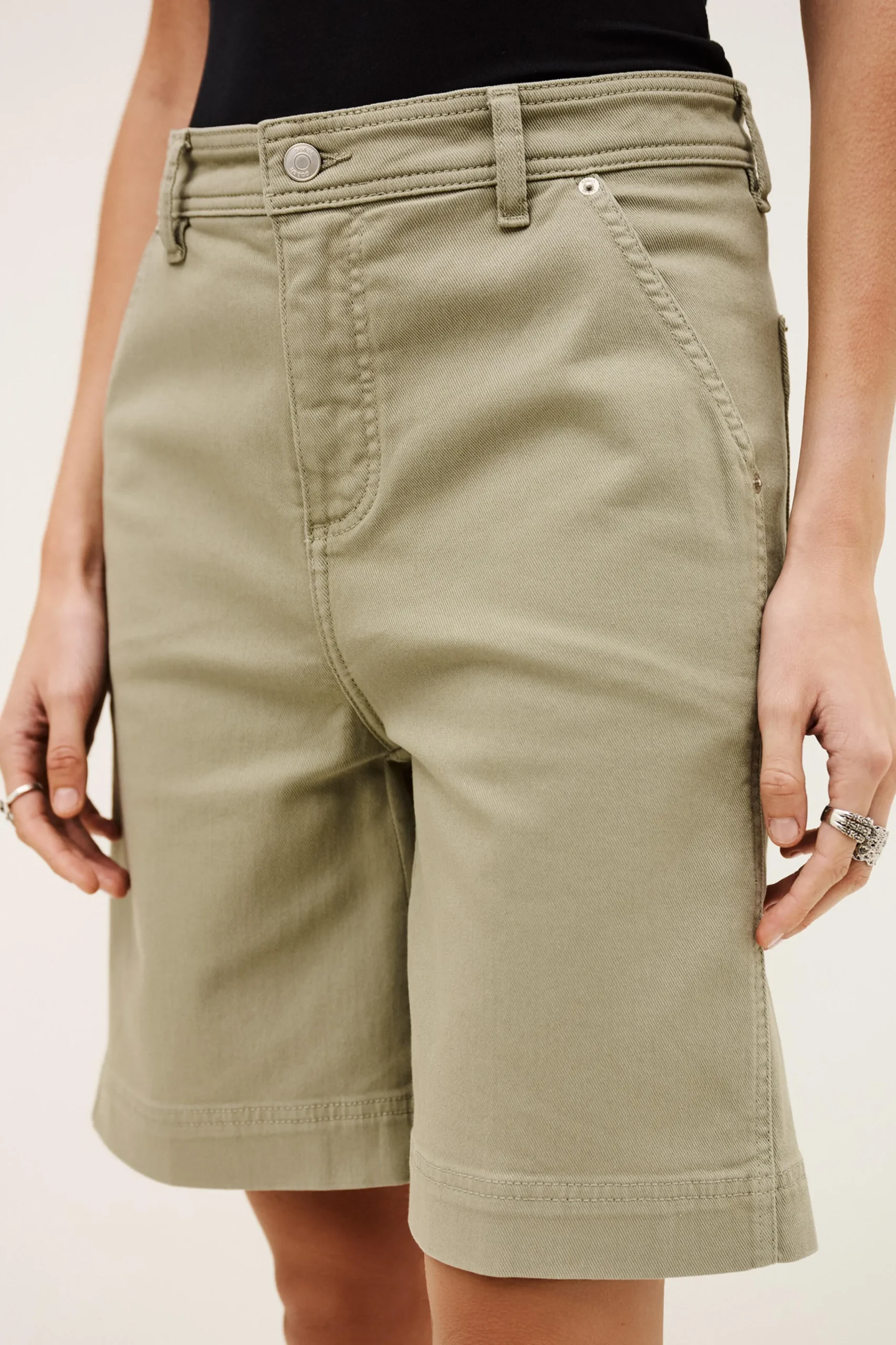 Ba&Sh TODD bermudas anchas de algodón VERDE Sale