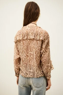 Ba&Sh TUNELLA camisa clásica con volantes ECRU Best
