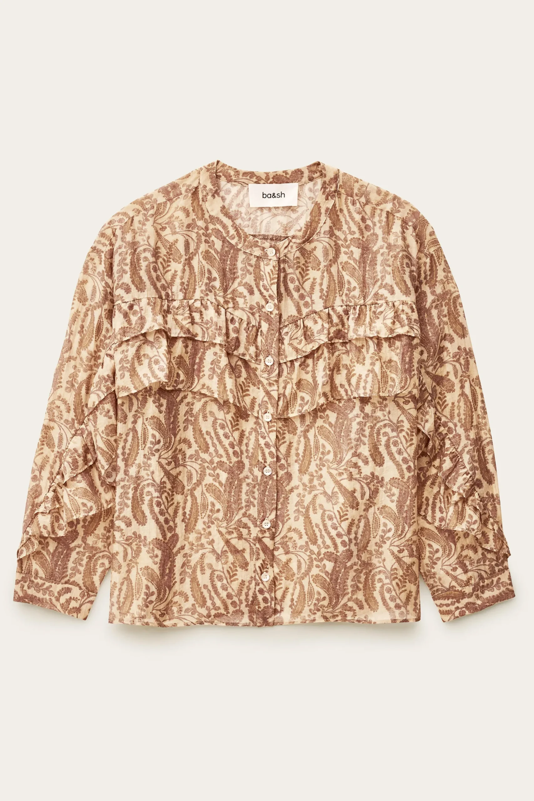 Ba&Sh TUNELLA camisa clásica con volantes ECRU Best