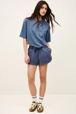 Ba&Sh VANY camiseta de algodón AZUL Clearance