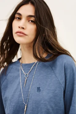 Ba&Sh VANY camiseta de algodón AZUL Clearance