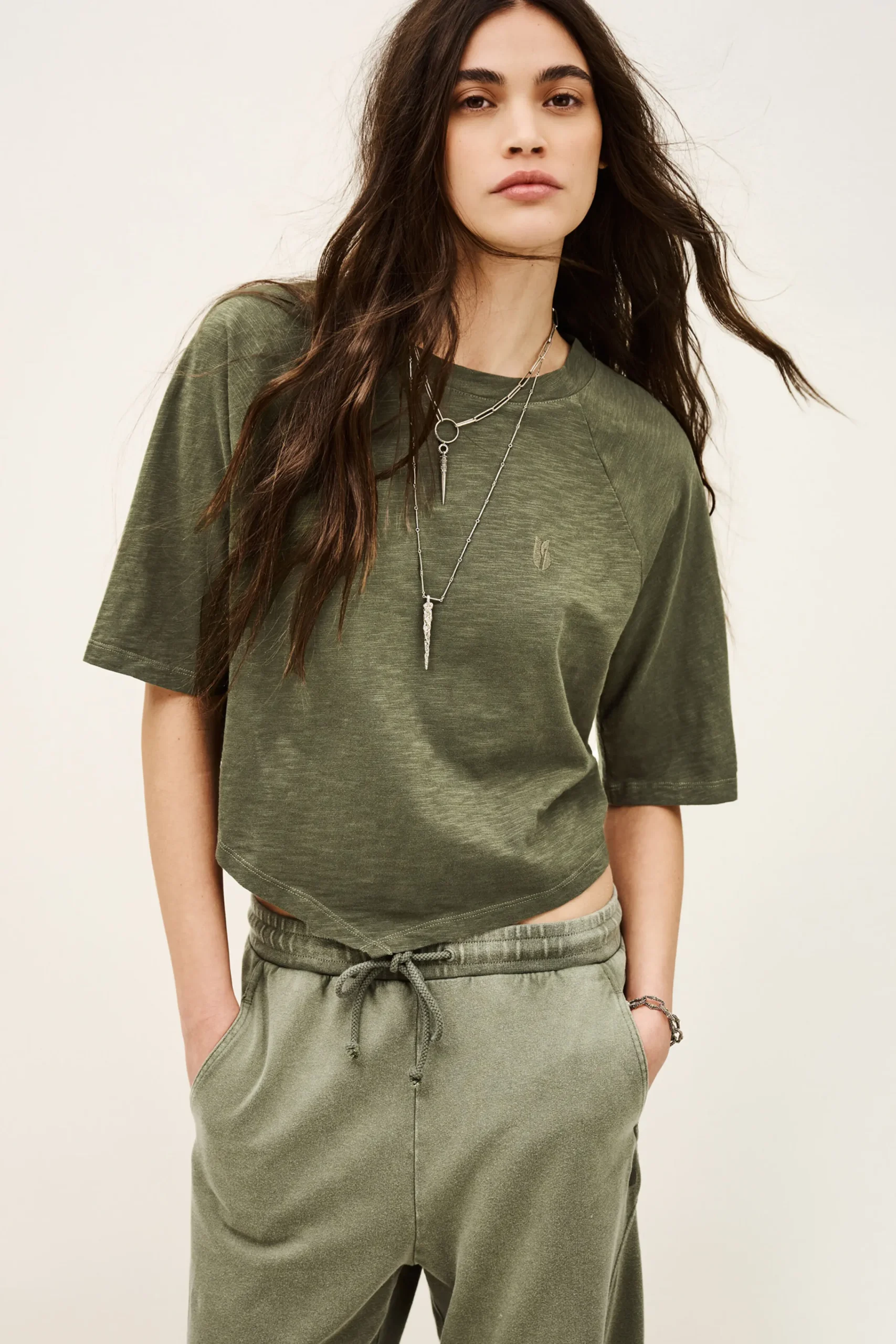 Ba&Sh VANY camiseta de algodón VERDE Clearance