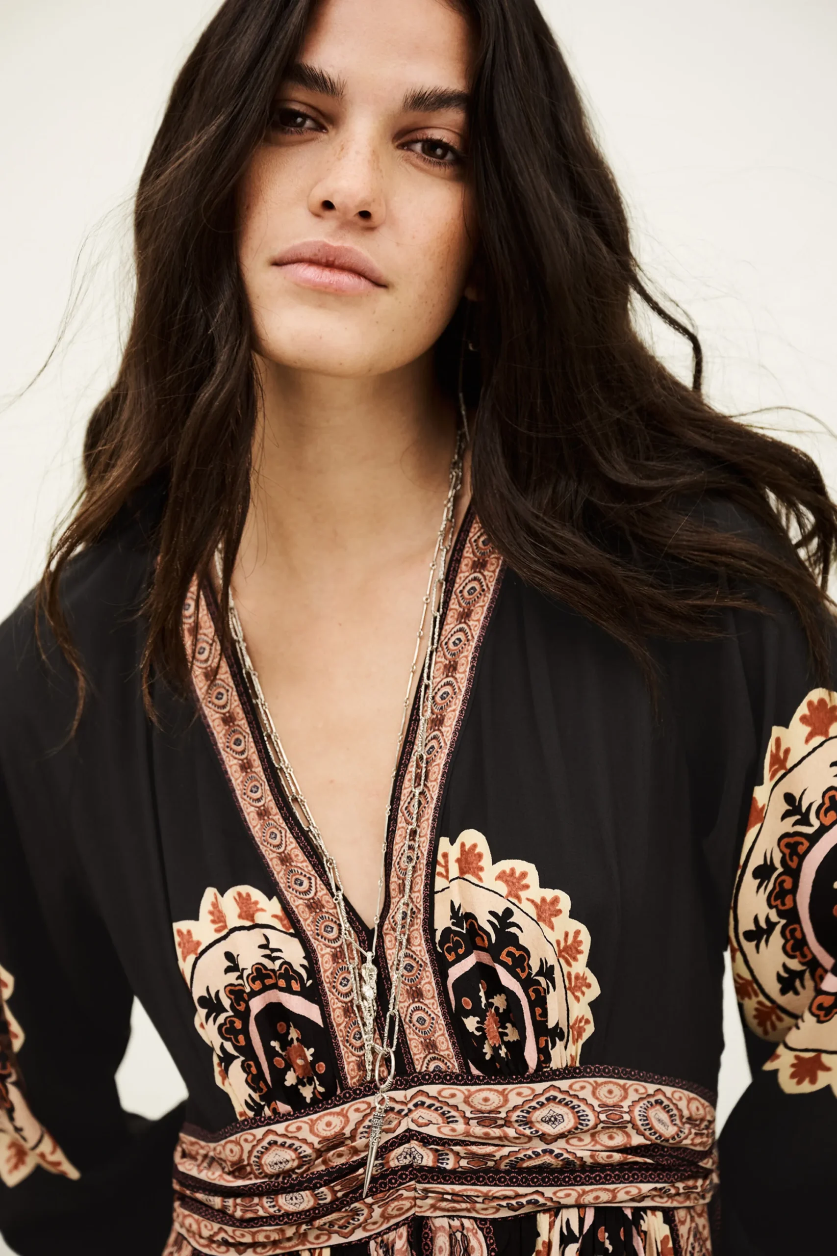 Ba&Sh VERA vestido largo estampado GRIS Discount
