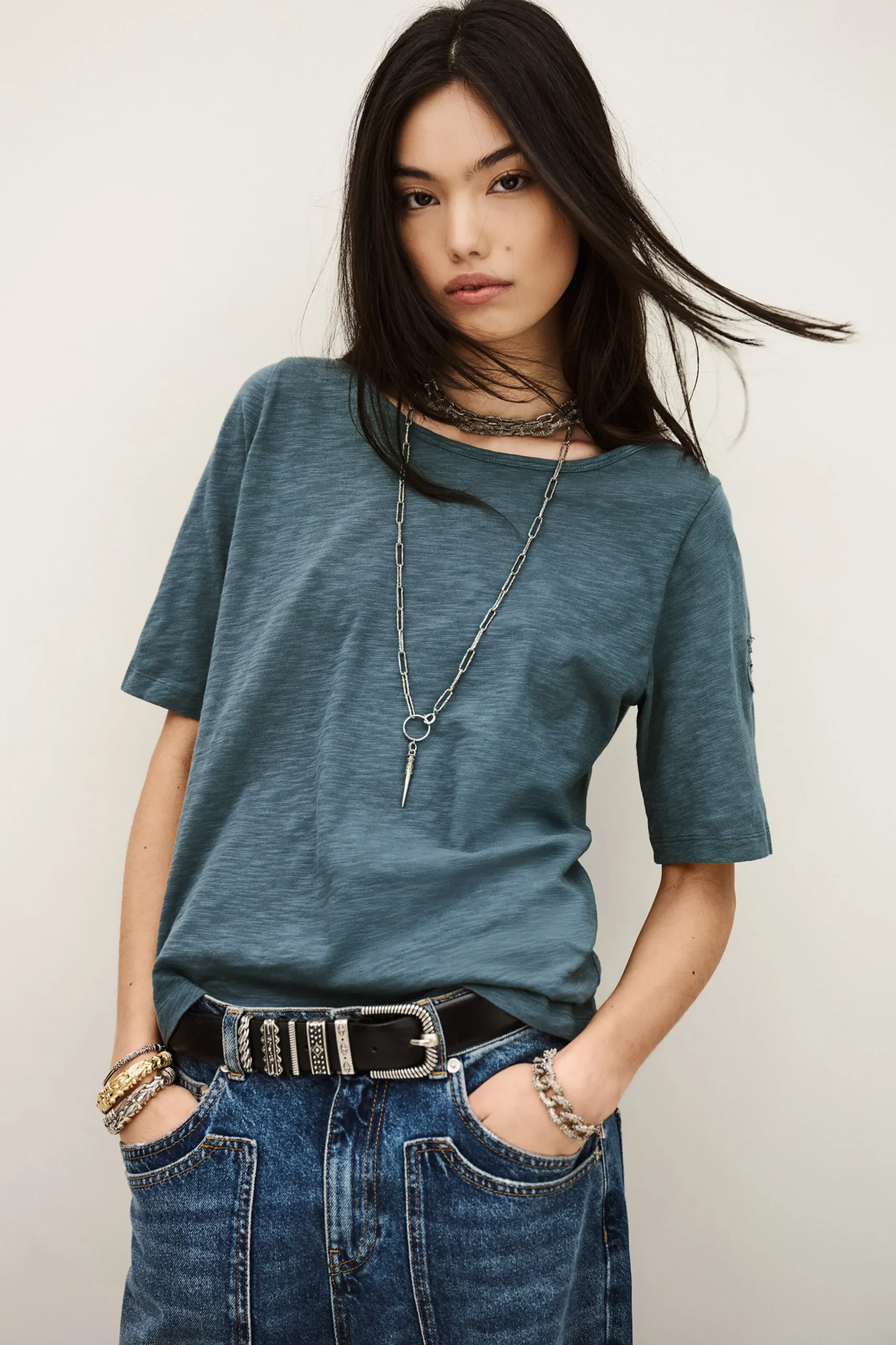 Ba&Sh VINA T-SHIRT AZUL New