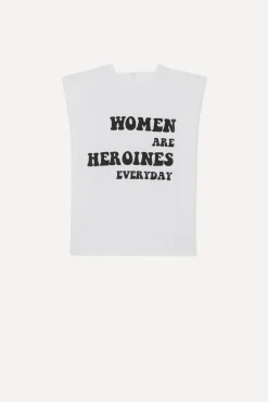 Ba&Sh WOMAN camiseta con mensaje BLANCO Outlet