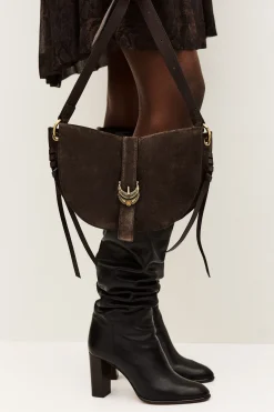Ba&Sh YOUYOU bolso de cuero MARRON Hot