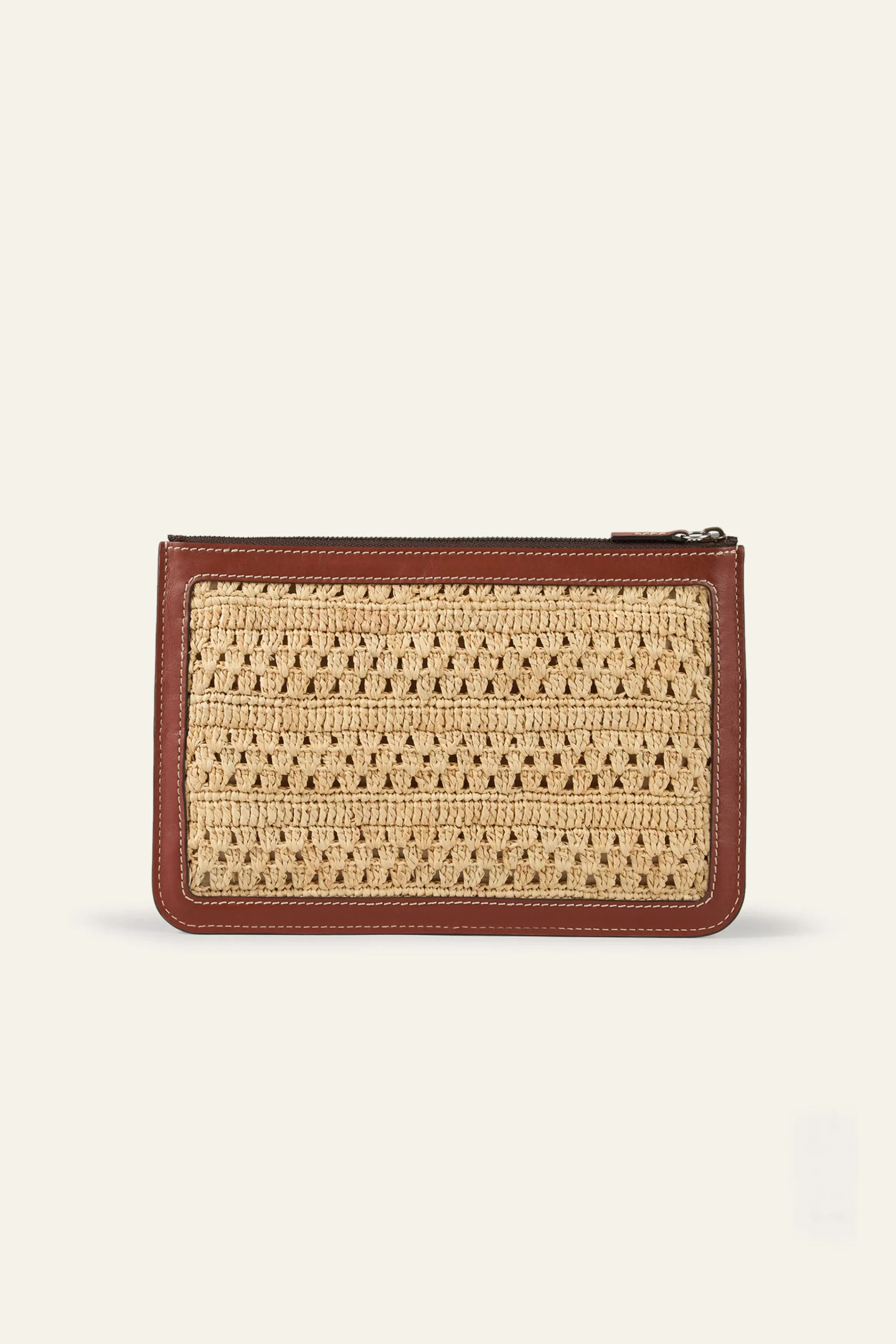 Ba&Sh YOUYOU bolso de mano de rafia trenzada MARRON New