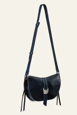 Ba&Sh YOUYOU bolso saddle de cuero AZUL Online