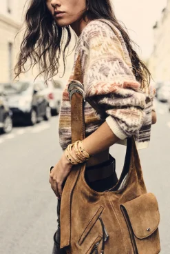 Ba&Sh YOUYOU bolso tipo saco con múltiples bolsillos MARRON Discount