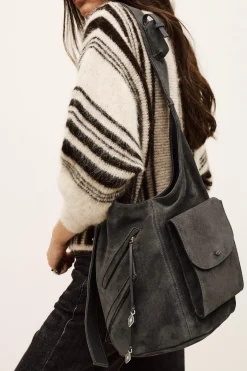 Ba&Sh YOUYOU bolso tipo saco con múltiples bolsillos GRIS Discount