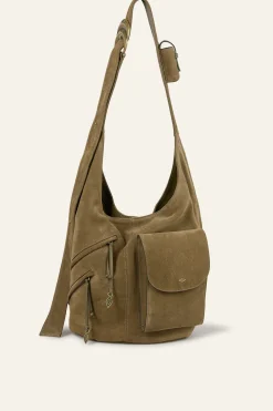 Ba&Sh YOUYOU bolso tipo saco con múltiples bolsillos VERDE New