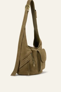 Ba&Sh YOUYOU bolso tipo saco con múltiples bolsillos VERDE New