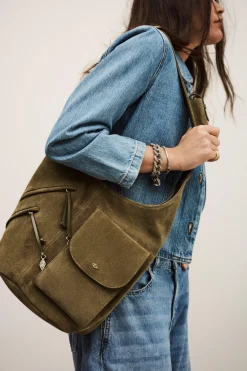 Ba&Sh YOUYOU bolso tipo saco con múltiples bolsillos VERDE New