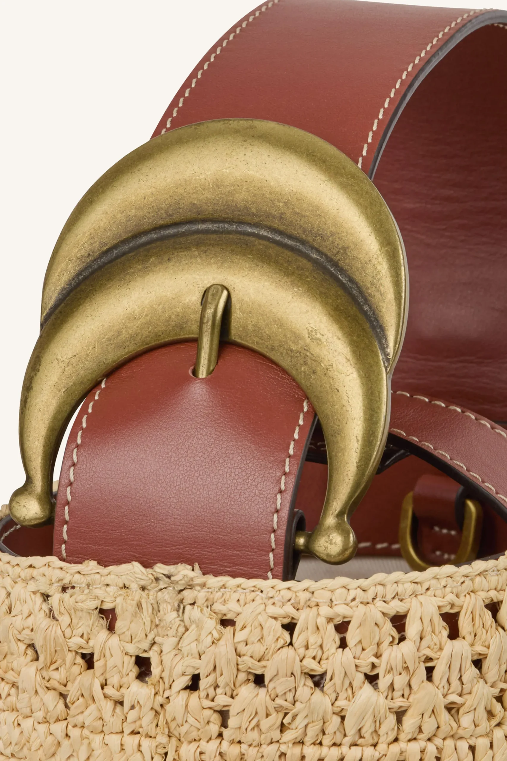 Ba&Sh YOUYOU bolso tipo saco mini de rafia MARRON Discount