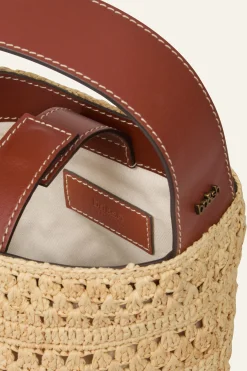 Ba&Sh YOUYOU bolso tipo saco mini de rafia MARRON Discount