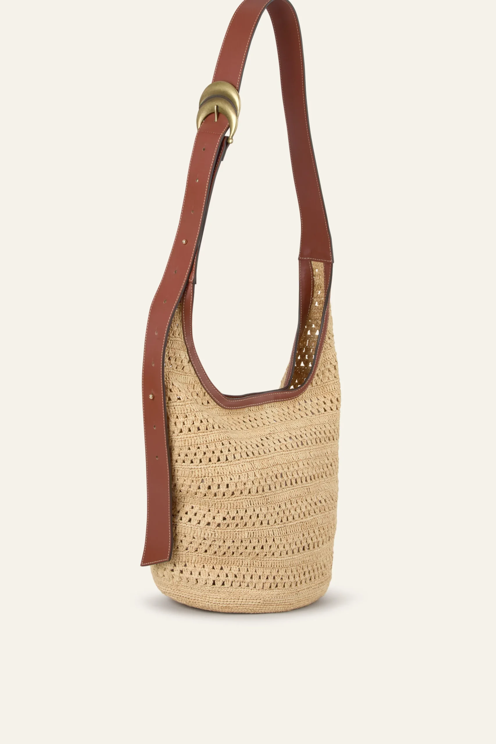 Ba&Sh YOUYOU bolso tipo saco trenzado MARRON