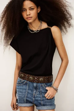 Ba&Sh ALLIA camiseta de manga corta NEGRO Discount