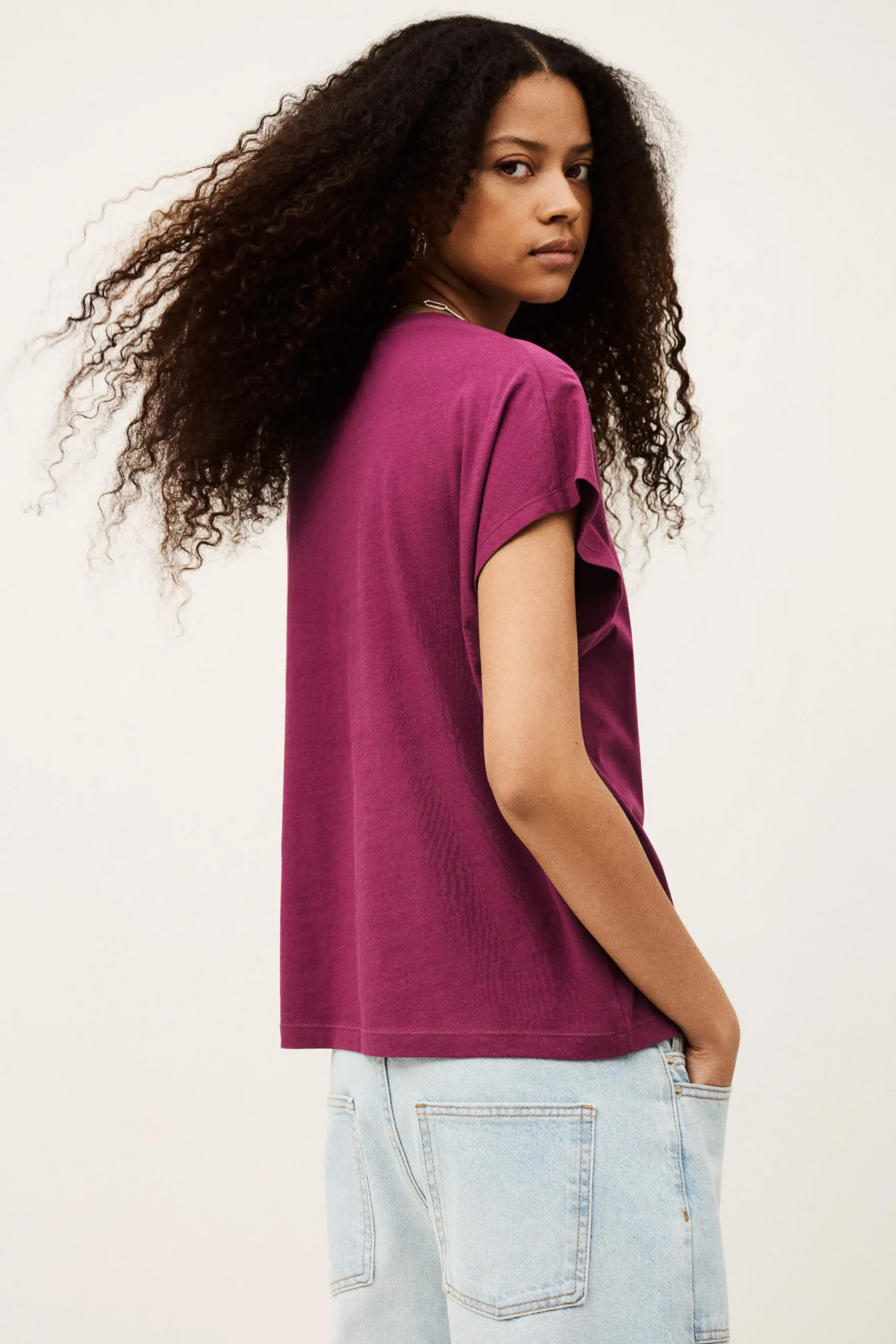 Ba&Sh ALLIA camiseta de manga corta PÚRPURA Clearance