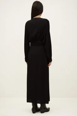 Ba&Sh AMBRA vestido midi elegante NEGRO Clearance