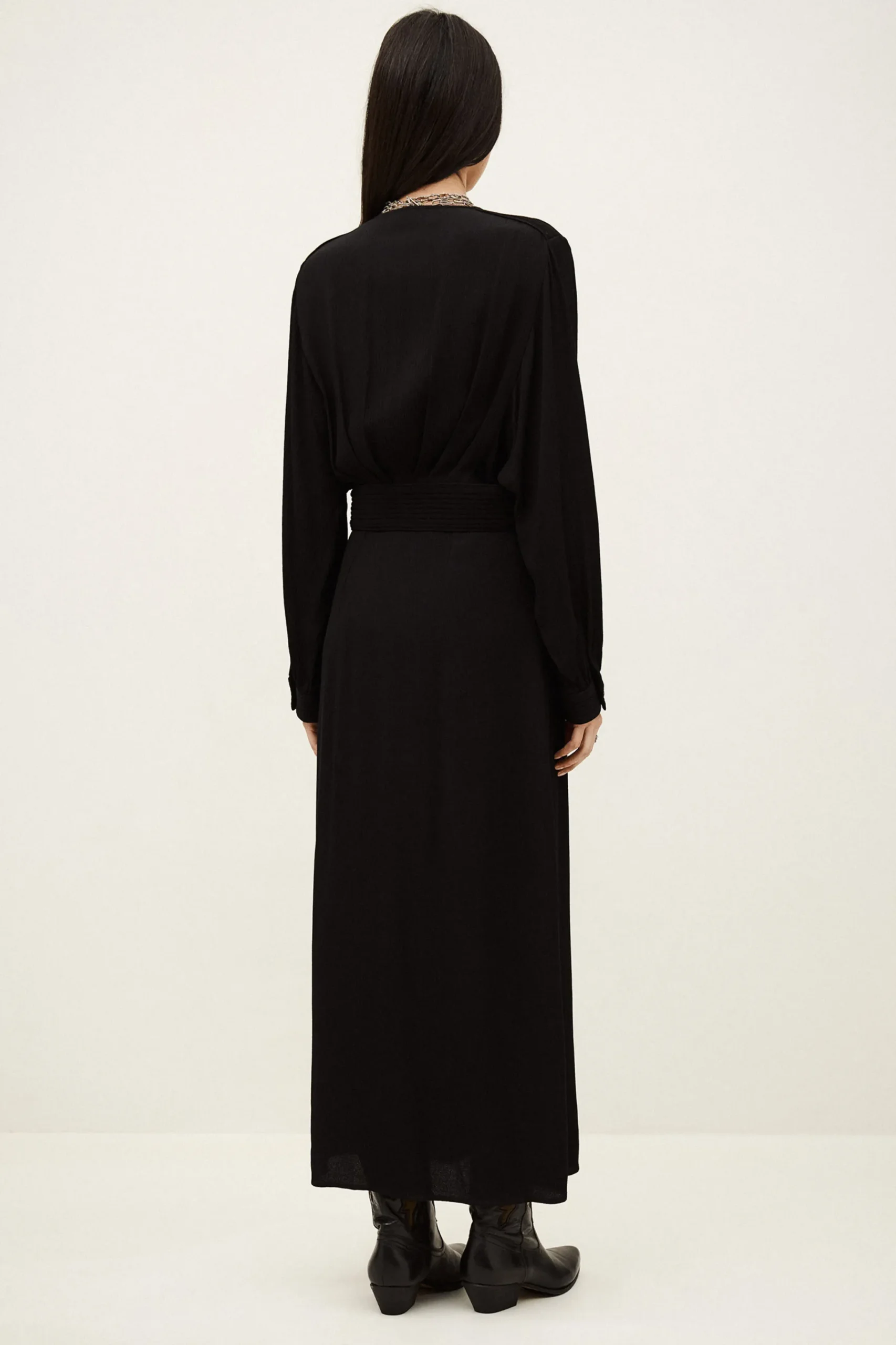 Ba&Sh AMBRA vestido midi elegante NEGRO Clearance