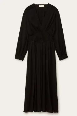 Ba&Sh AMBRA vestido midi elegante NEGRO Clearance
