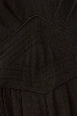 Ba&Sh AMBRA vestido midi elegante NEGRO Clearance