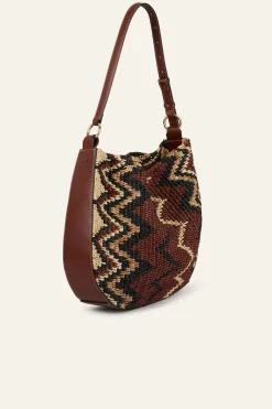 Ba&Sh ARYA bolso hobo de rafia NEGRO Online