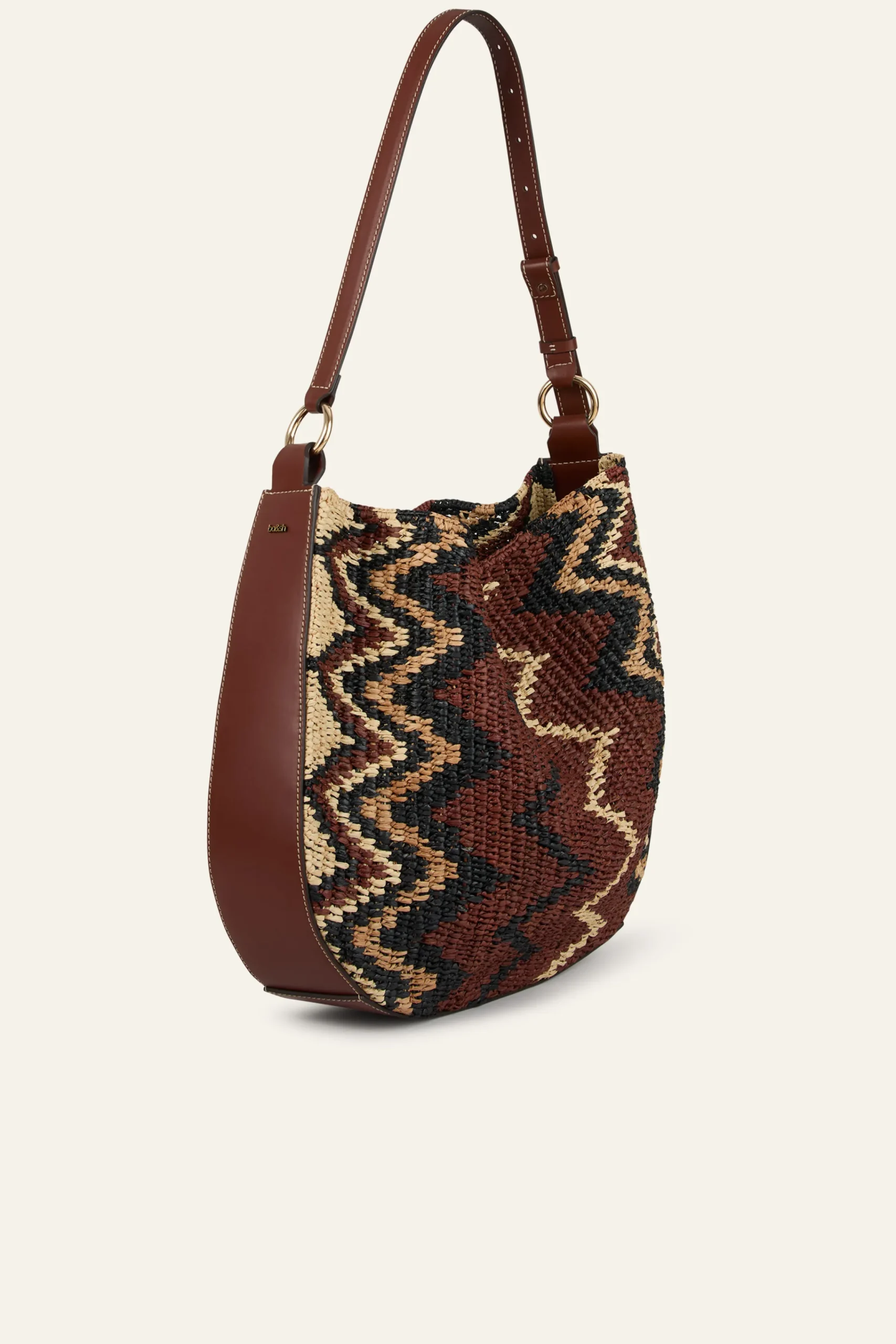 Ba&Sh ARYA bolso hobo de rafia NEGRO Online