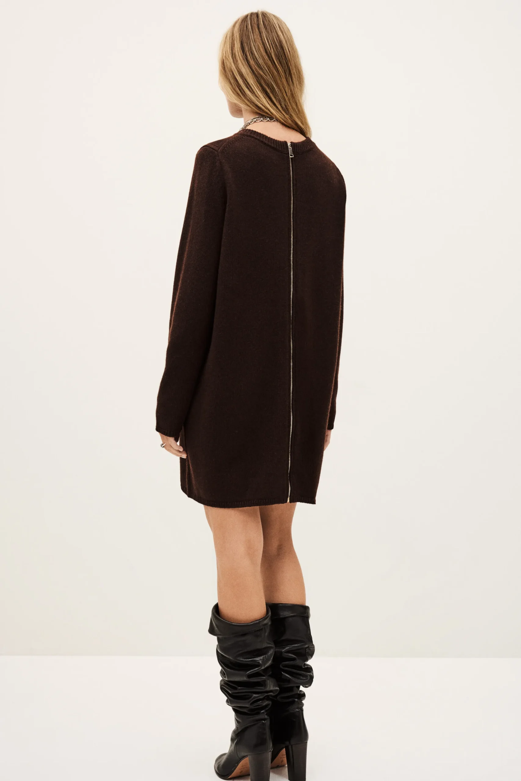 Ba&Sh ATES vestido tipo suéter de punto MARRON Best