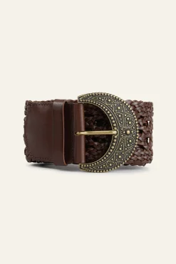 Ba&Sh BALMY cinturón de cuero trenzado € 185 MARRON Online