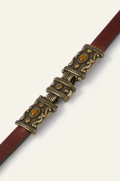 Ba&Sh BARA cinturón de cuero € 155 MARRON Clearance