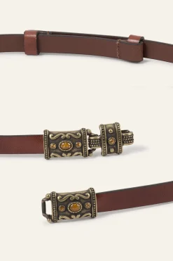 Ba&Sh BARA cinturón de cuero € 155 MARRON Clearance