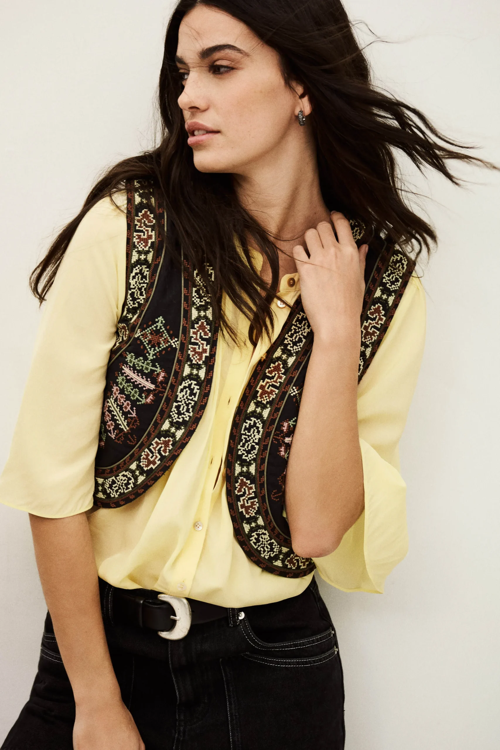 Ba&Sh BARNA camisa fluida AMARILLO