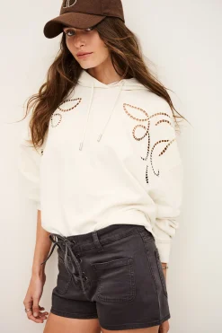Ba&Sh BENI sudadera con capucha bordada ECRU Clearance