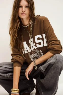 Ba&Sh BENJAMIN sudadera bicolor MARRON Outlet