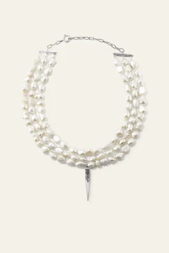 Ba&Sh BLANCA collar de perlas GRIS Online